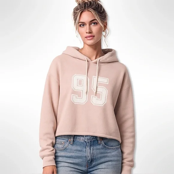 Current/ Elliot #95 Heavyweight Hooded Sweatshirt Beige Blush Size 2 Fits M/L - Picture 11 of 11